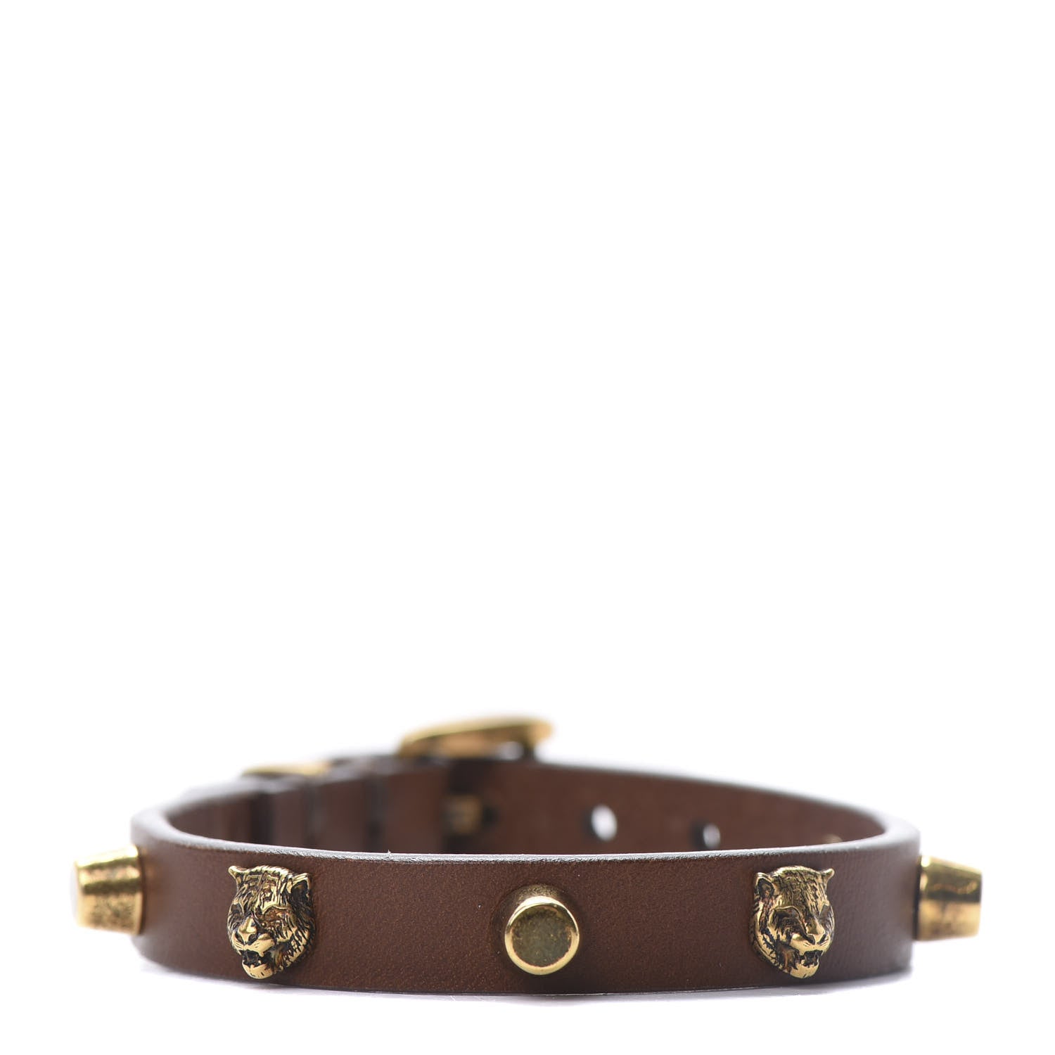 Gucci Calfskin Feline Heads Bracelet Brown 1 of 6