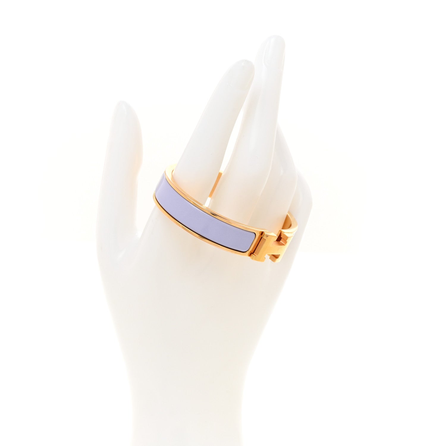 Hermes Enamel Narrow Clic Clac H Bracelet GM Parme 2 of 5