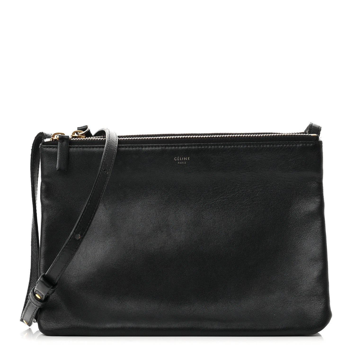 Celine Lambskin Large Trio Crossbody Bag Black 1 of 13