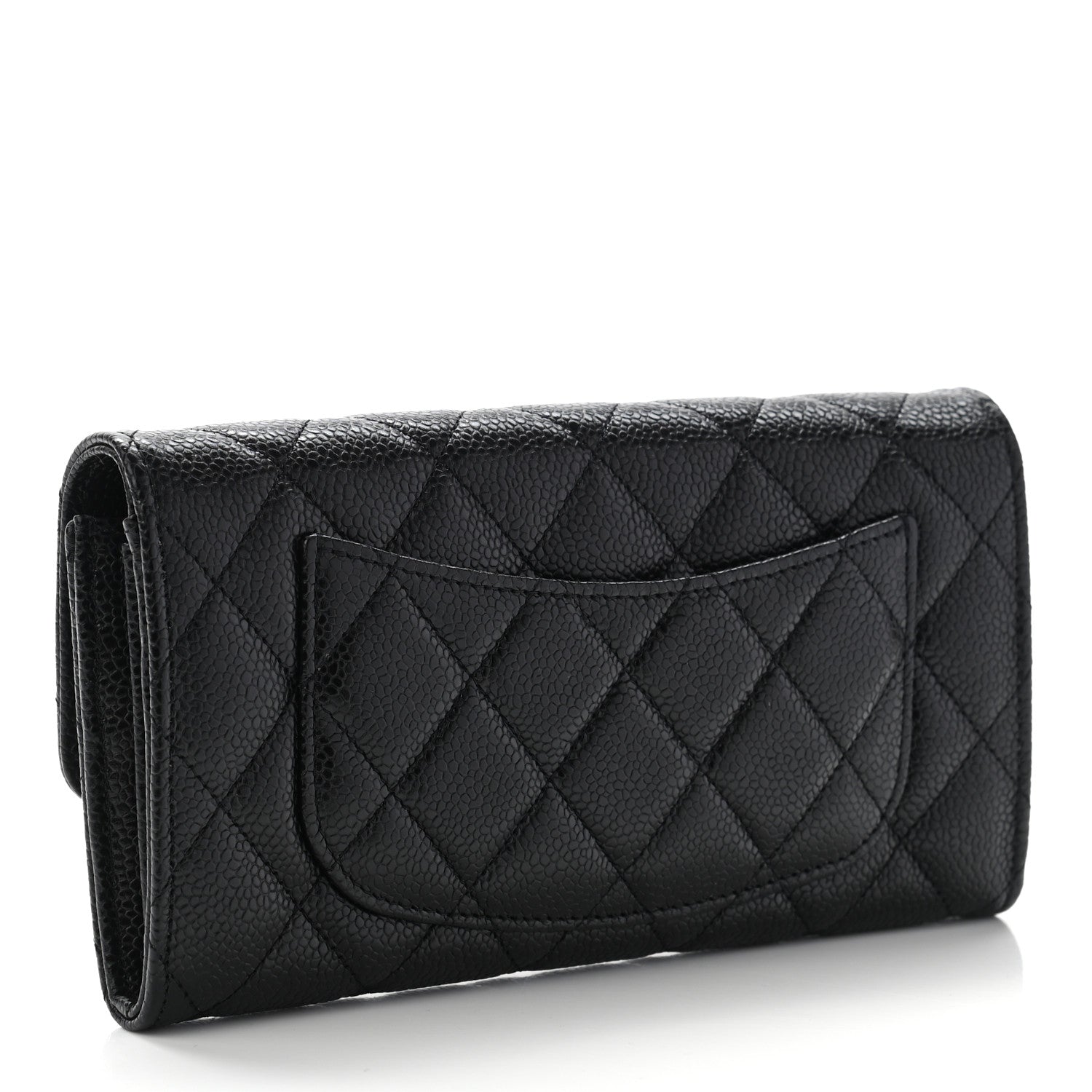 Chanel Caviar Quilted Large Gusset Flap Wallet Black 3 of 8