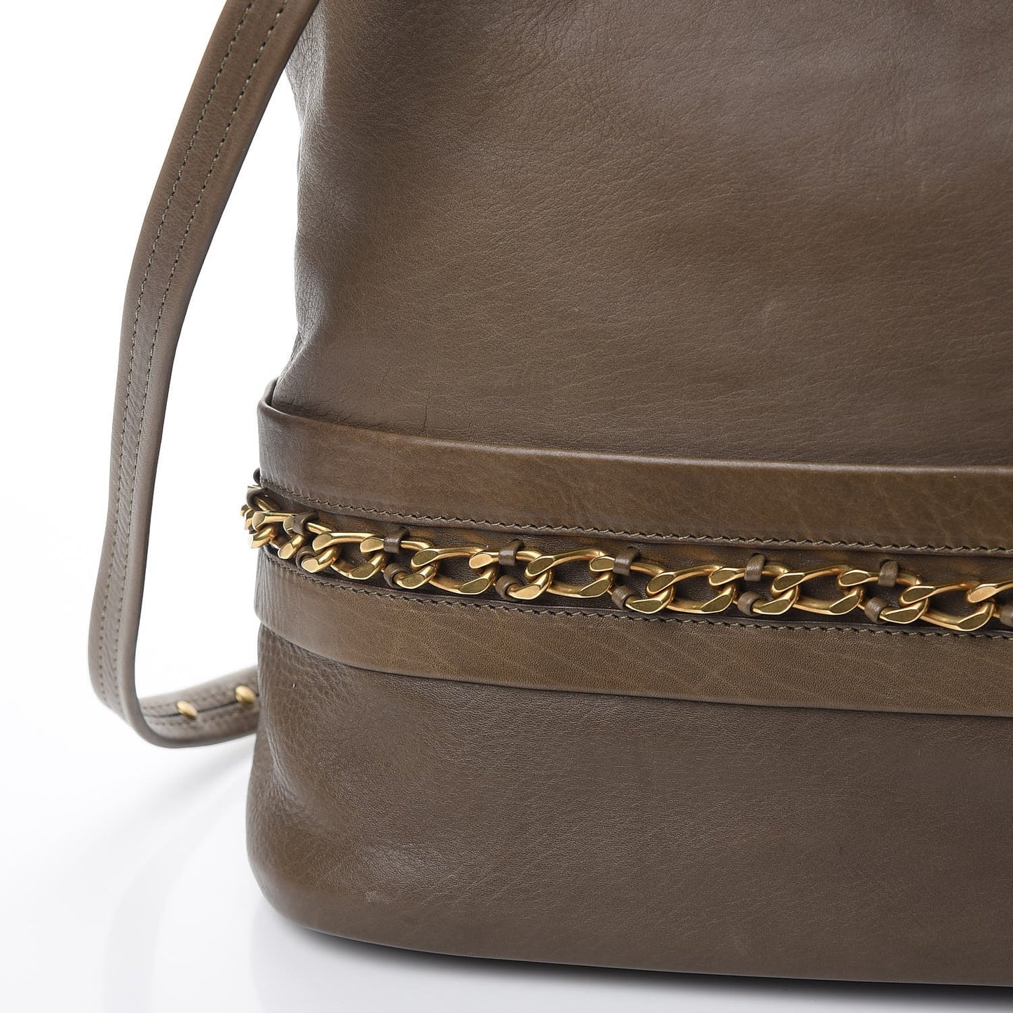 Calfskin Medium Kira Bowler Tote Khaki