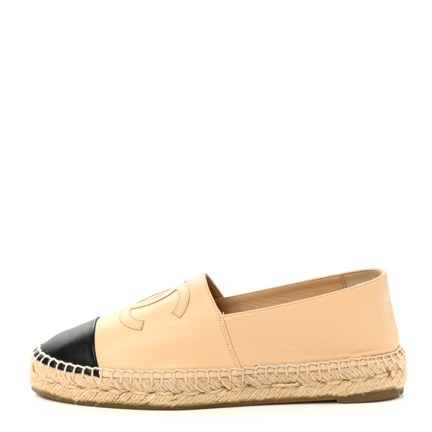 Lambskin CC Espadrilles 38 Beige Black