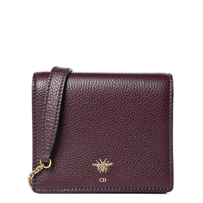 Christian Dior Grained Calfskin D-Bee Crossbody Burgundy 1 of 9