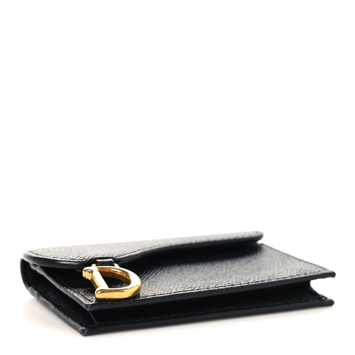 Christian Dior Grained Calfskin Saddle Card Holder Black 4 of 7
