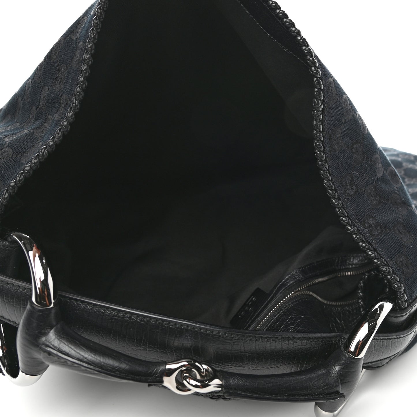Monogram Large Horsebit Chain Hobo Black