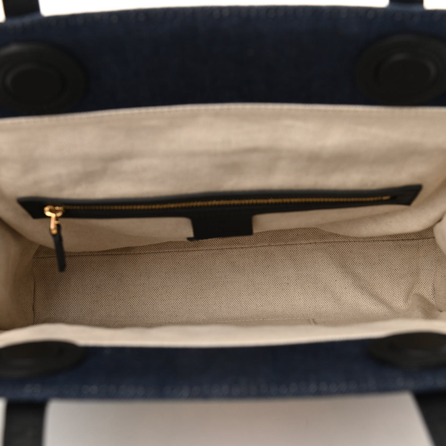 Denim Embroidered Tiger Tote Blue Multicolor