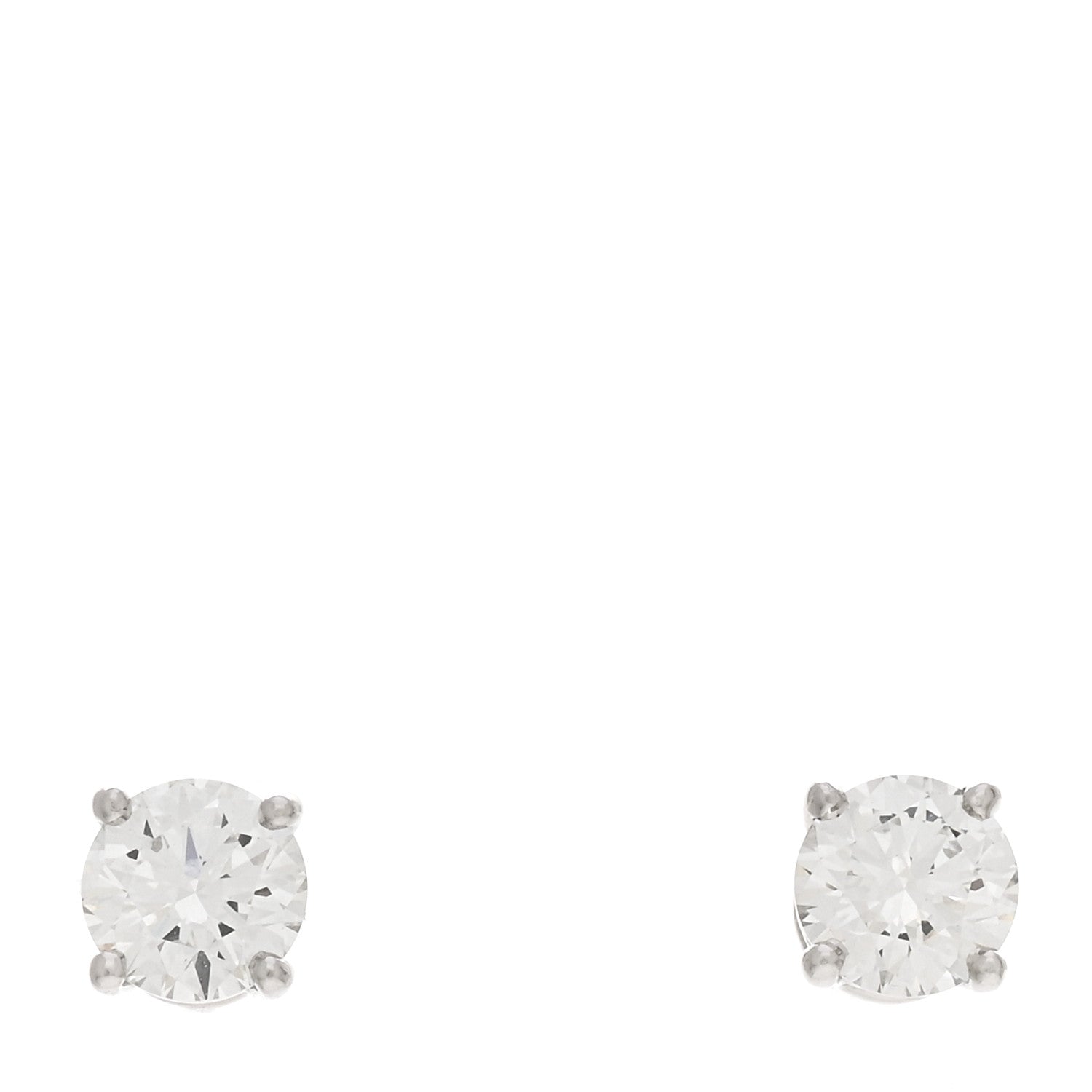 Tiffany Platinum Diamond .50ctw Solitaire Earrings 1 of 5