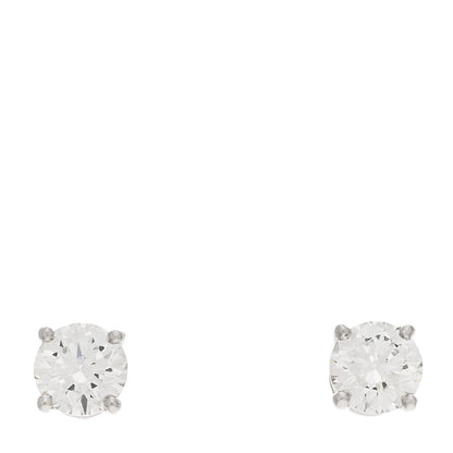 Tiffany Platinum Diamond .50ctw Solitaire Earrings 1 of 5