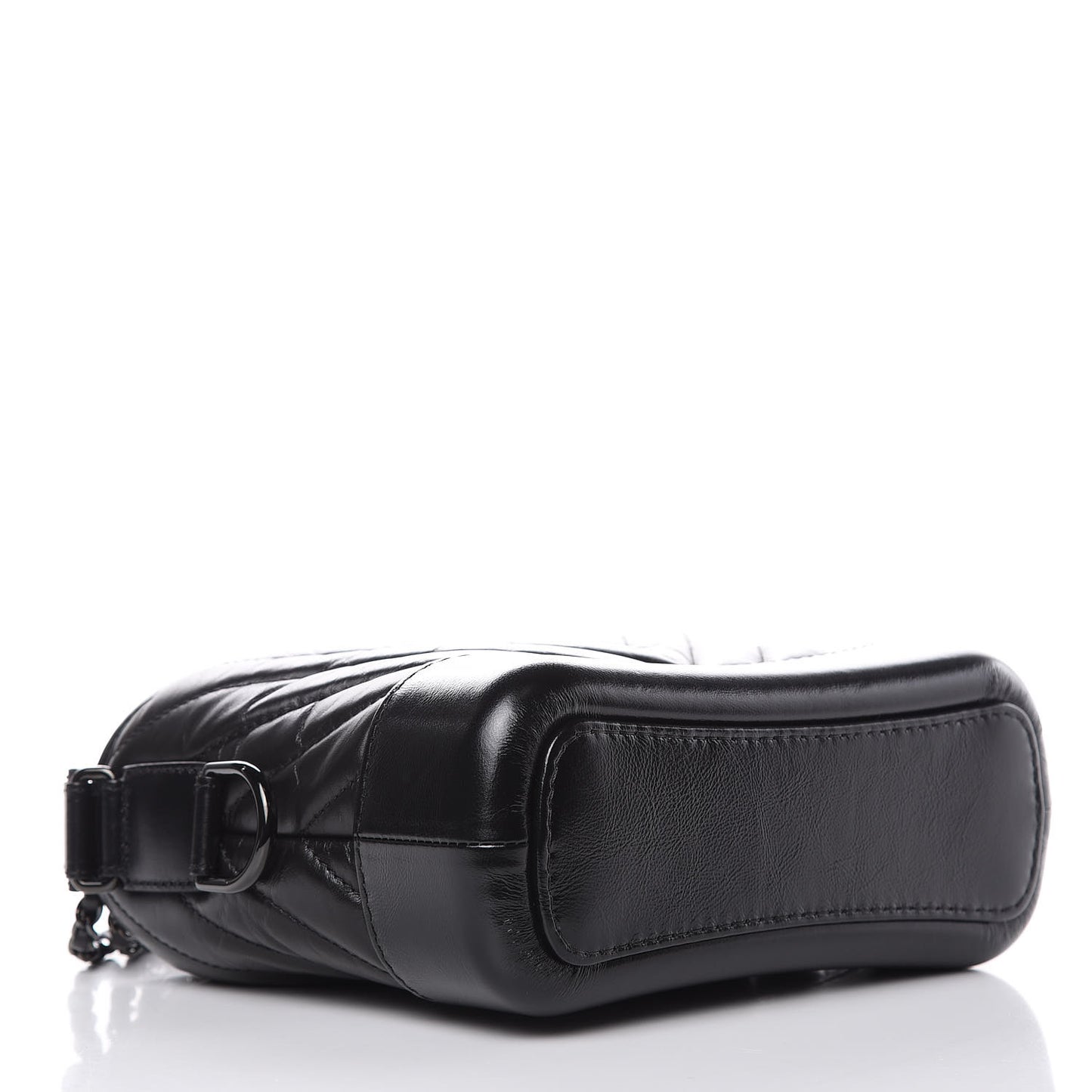 Aged Calfskin Chevron Quilted Small Gabrielle Hobo So Black