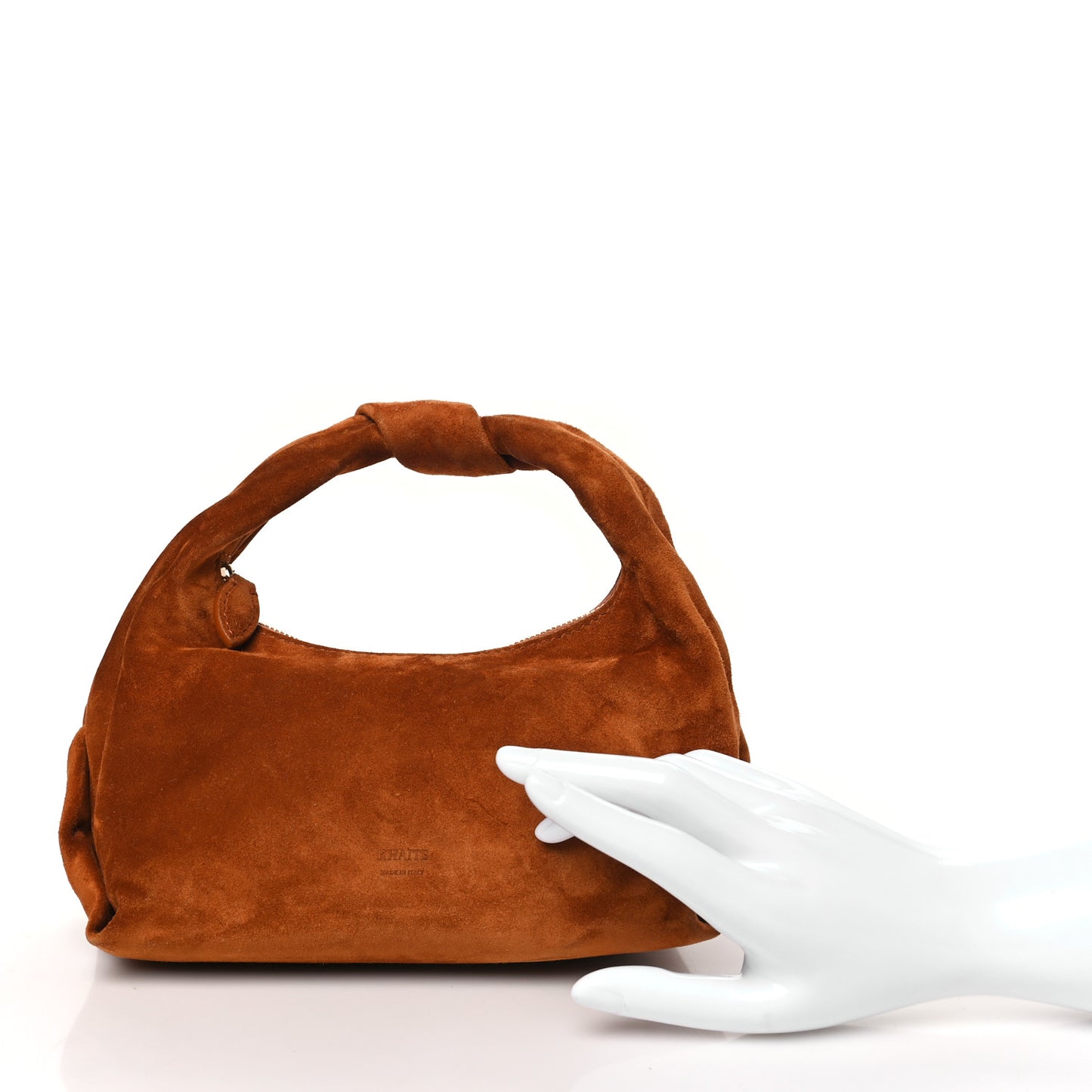 Suede Calfskin Beatrice Small Hobo Caramel