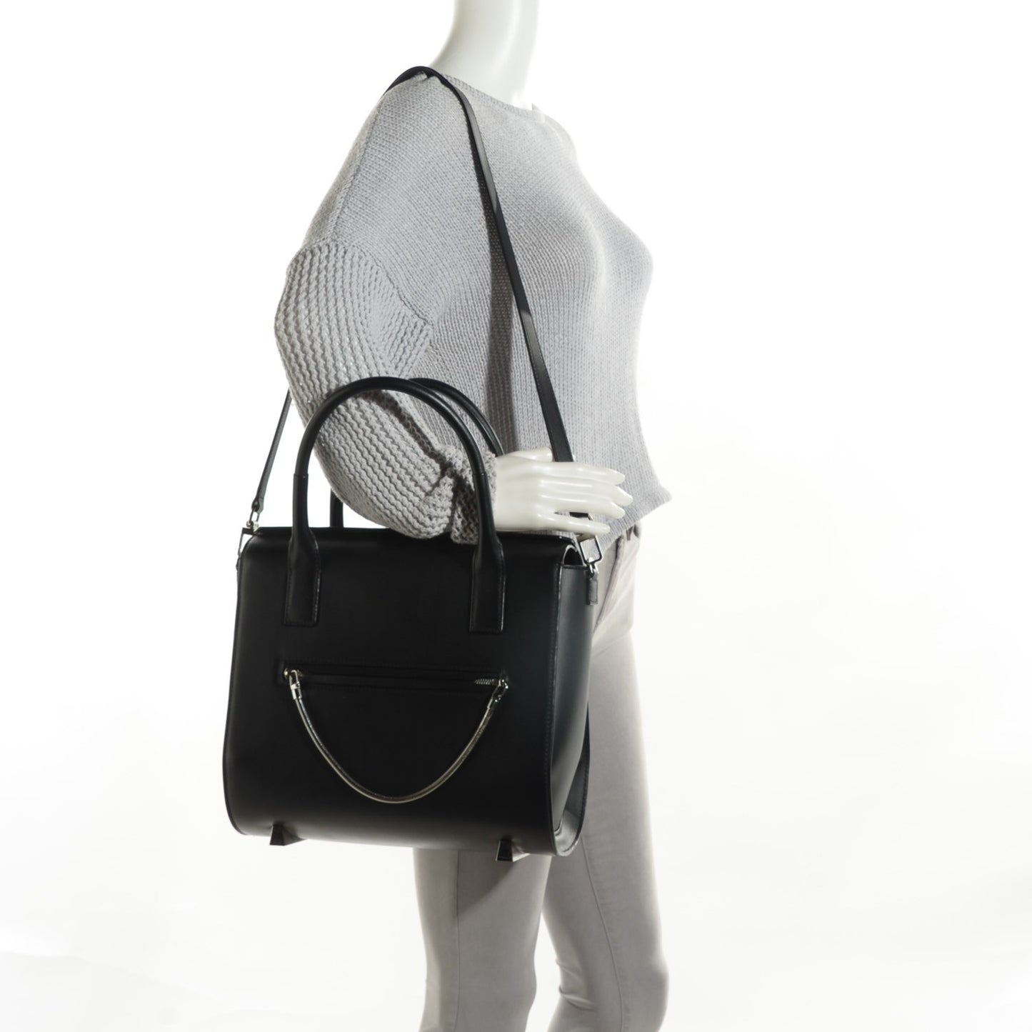 Smooth Calfskin Large Chastity Bag Black Rhodium Hardware