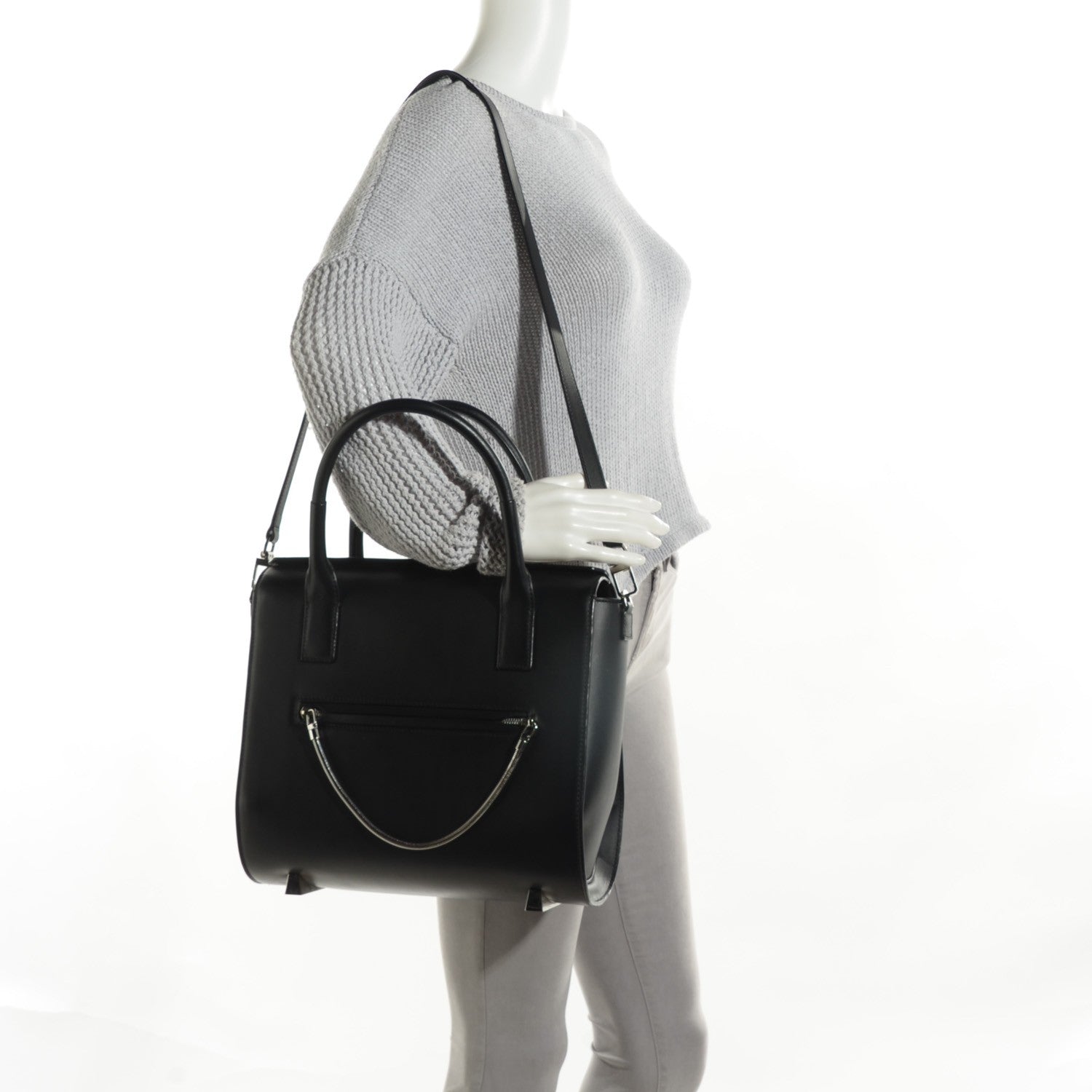 Alexander Wang Smooth Calfskin Large Chastity Bag Black Rhodium Hardware 2 of 7