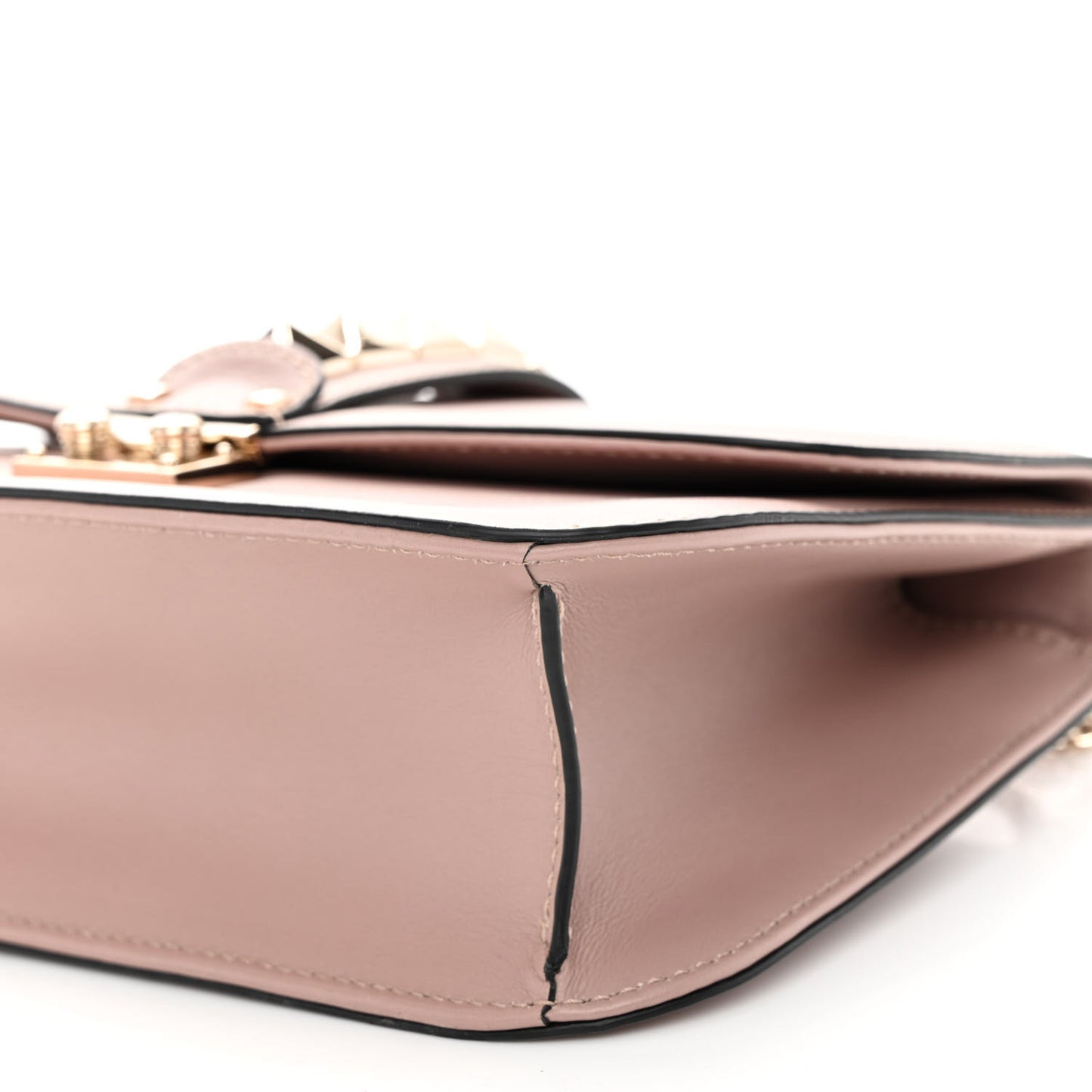 Vitello Medium Glam Lock Rockstud Flap Poudre