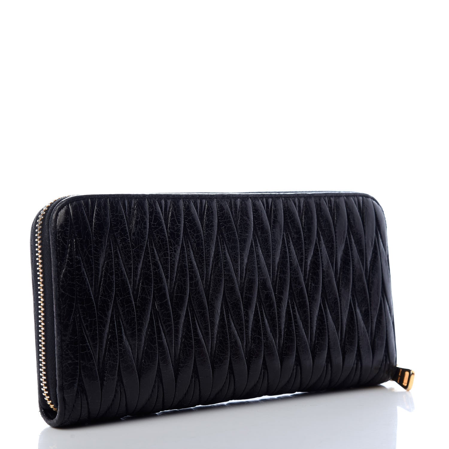 Miu Miu Matelasse Zip Around Wallet Black 3 of 6
