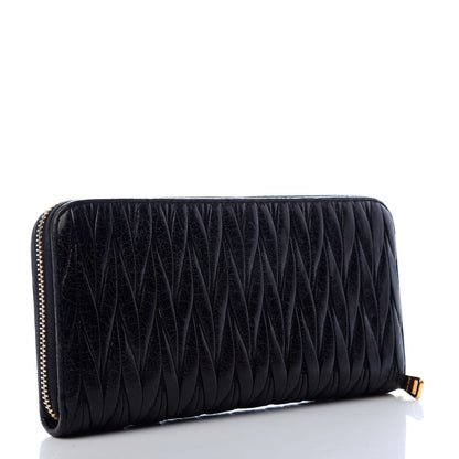 Miu Miu Matelasse Zip Around Wallet Black 3 of 6