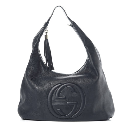 Gucci Pebbled Calfskin Large Soho Hobo Dark Blue 1 of 12