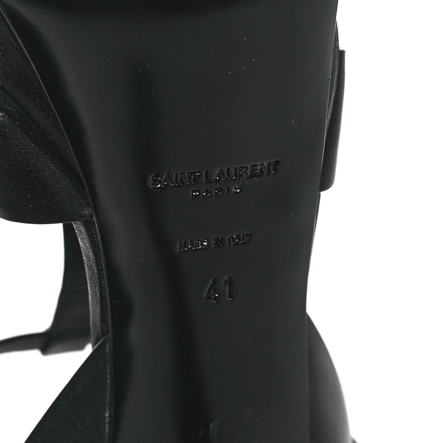 Saint Laurent Calfskin Tribute 75 Platform Sandals 41 Black 6 of 8