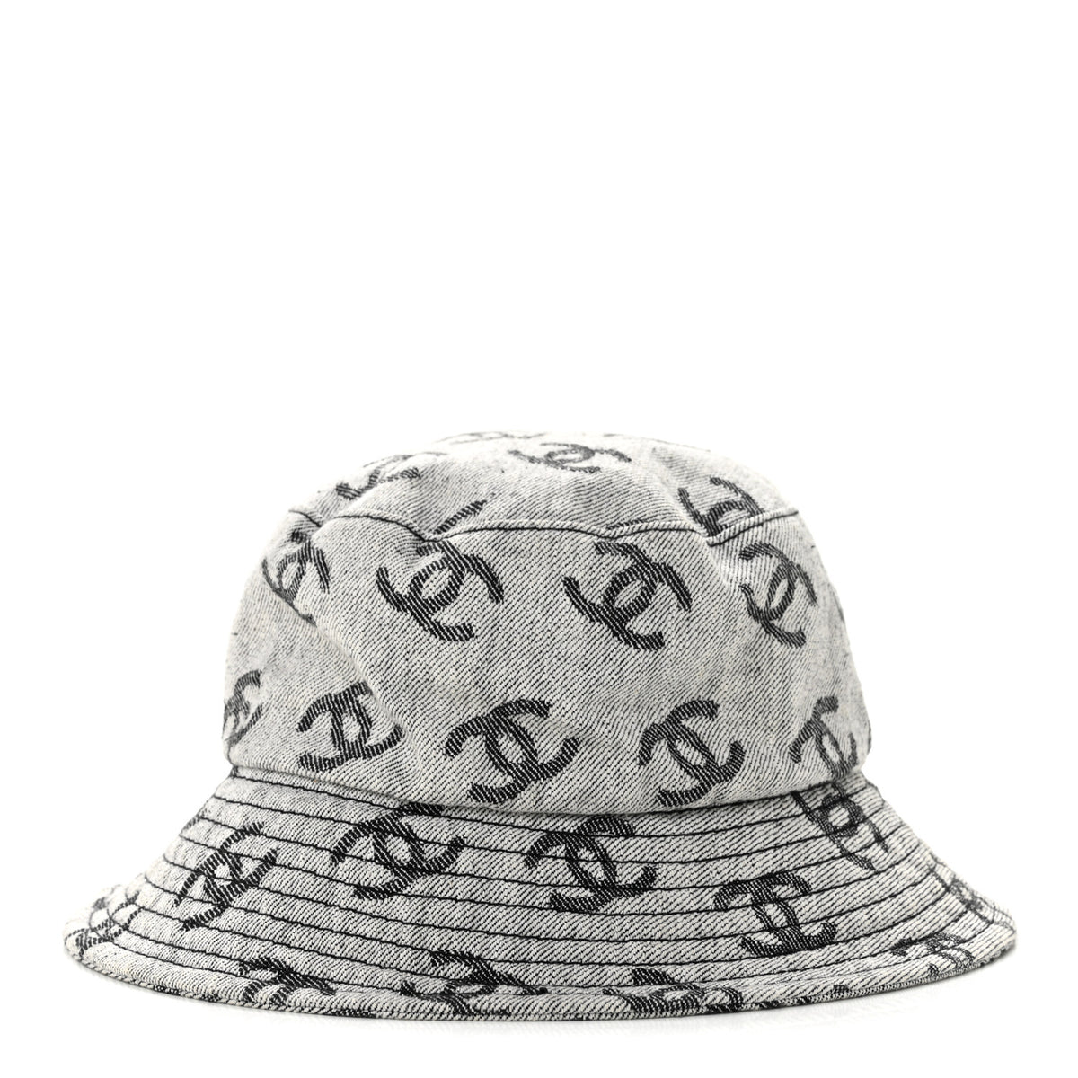 Denim CC Bucket Hat M White Black