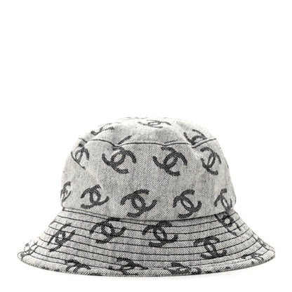 Chanel Denim CC Bucket Hat M White Black 6 of 10