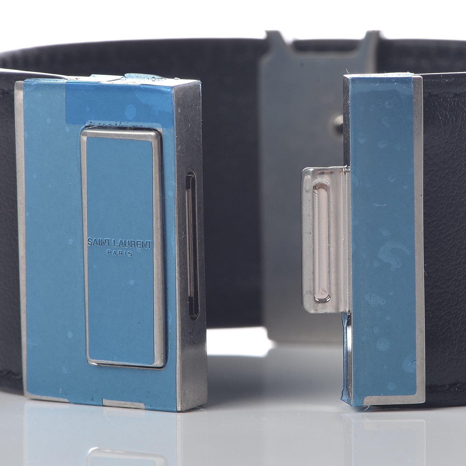 Saint Laurent Calfskin Monogram Bracelet Black 4 of 7