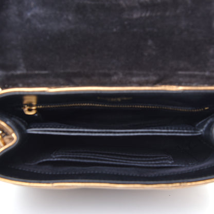 Saint Laurent Metallic Calfskin Y Quilted Monogram Toy Loulou Crossbody Bag Gold 5 of 10