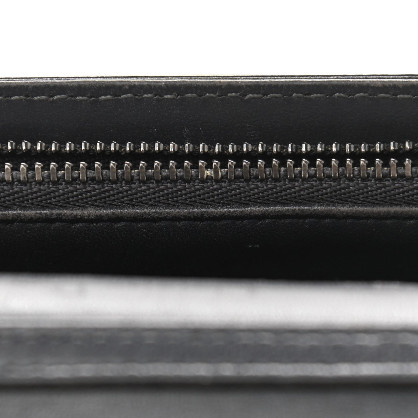 Metallic Patent Micro-Cannage Diorama Wallet on Chain Pouch Black