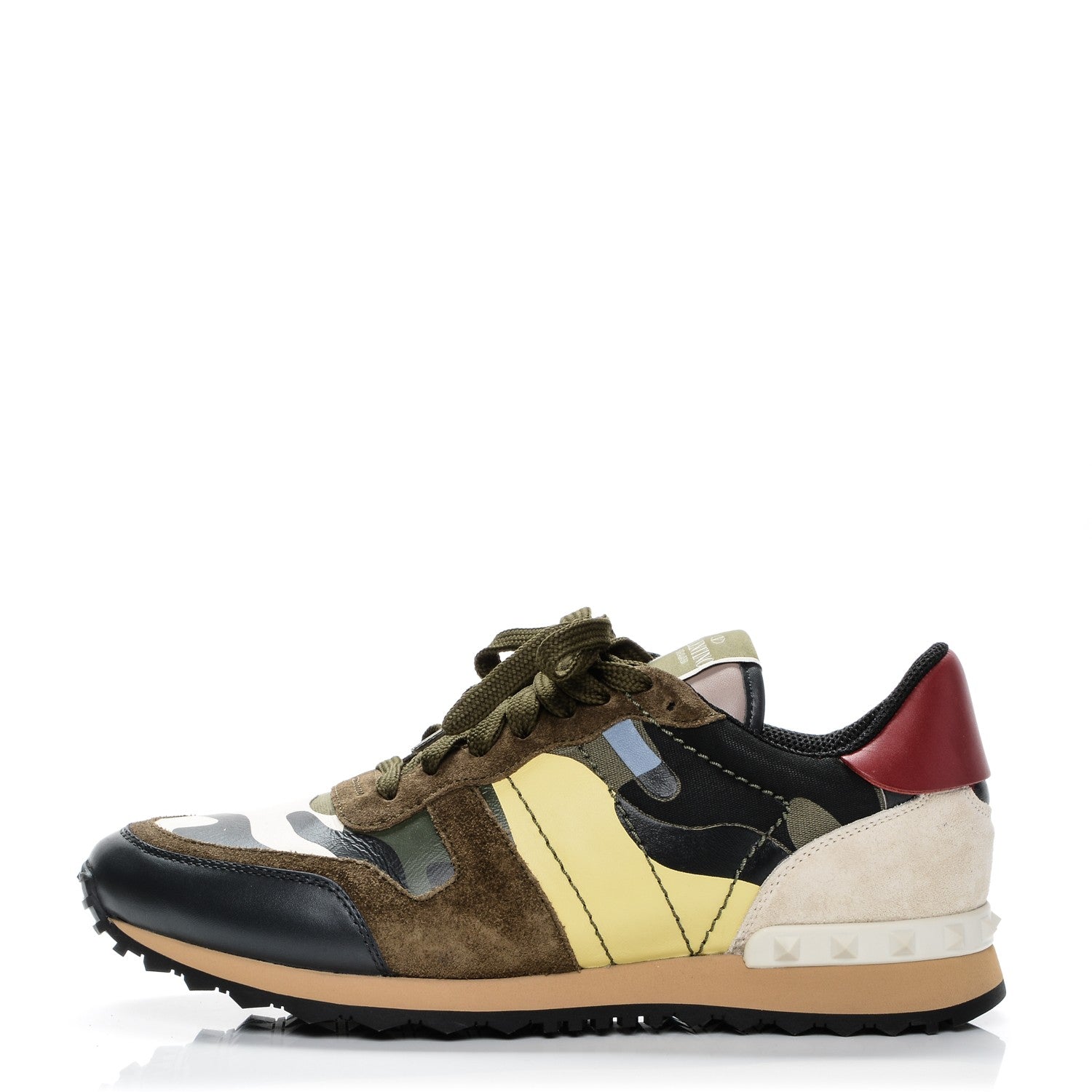 Valentino Garavani Nappa Suede Camouflage Mens Rockrunner Sneakers 41 Multicolor 1 of 8