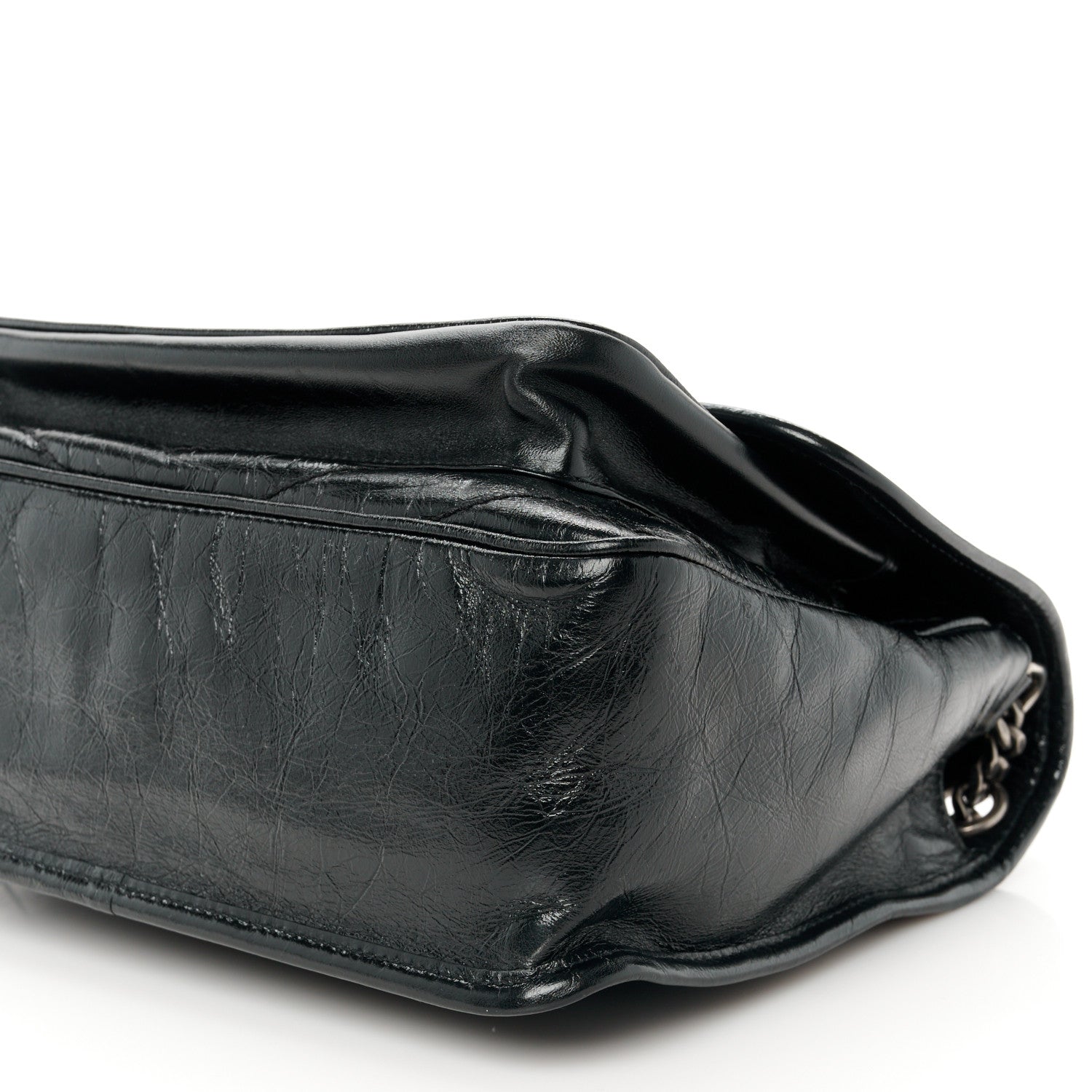 Saint Laurent Crinkled Calfskin Matelasse Monogram Medium Niki Chain Satchel Black 11 of 11