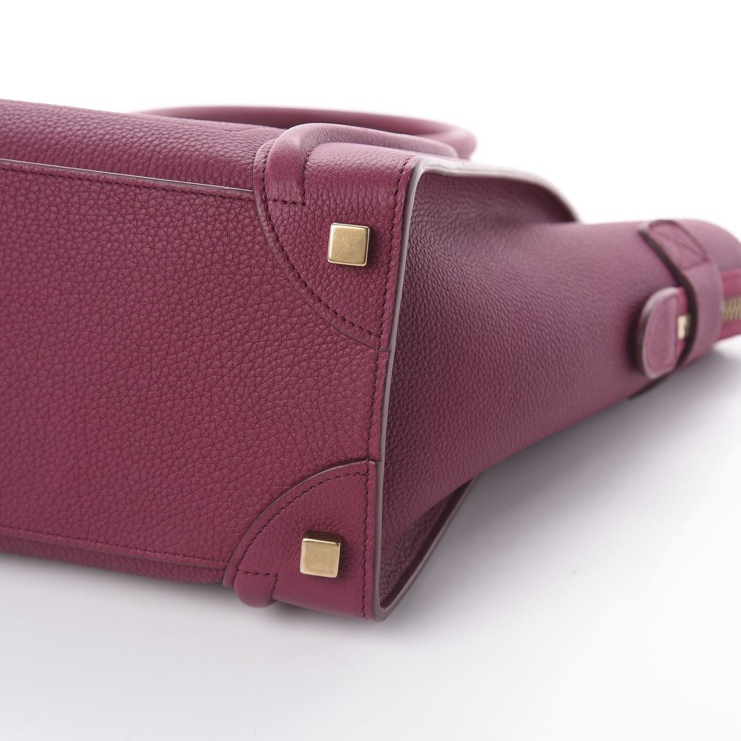 Baby Drummed Calfskin Micro Luggage Plum