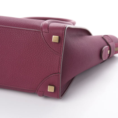 Celine Baby Drummed Calfskin Micro Luggage Plum 6 of 8