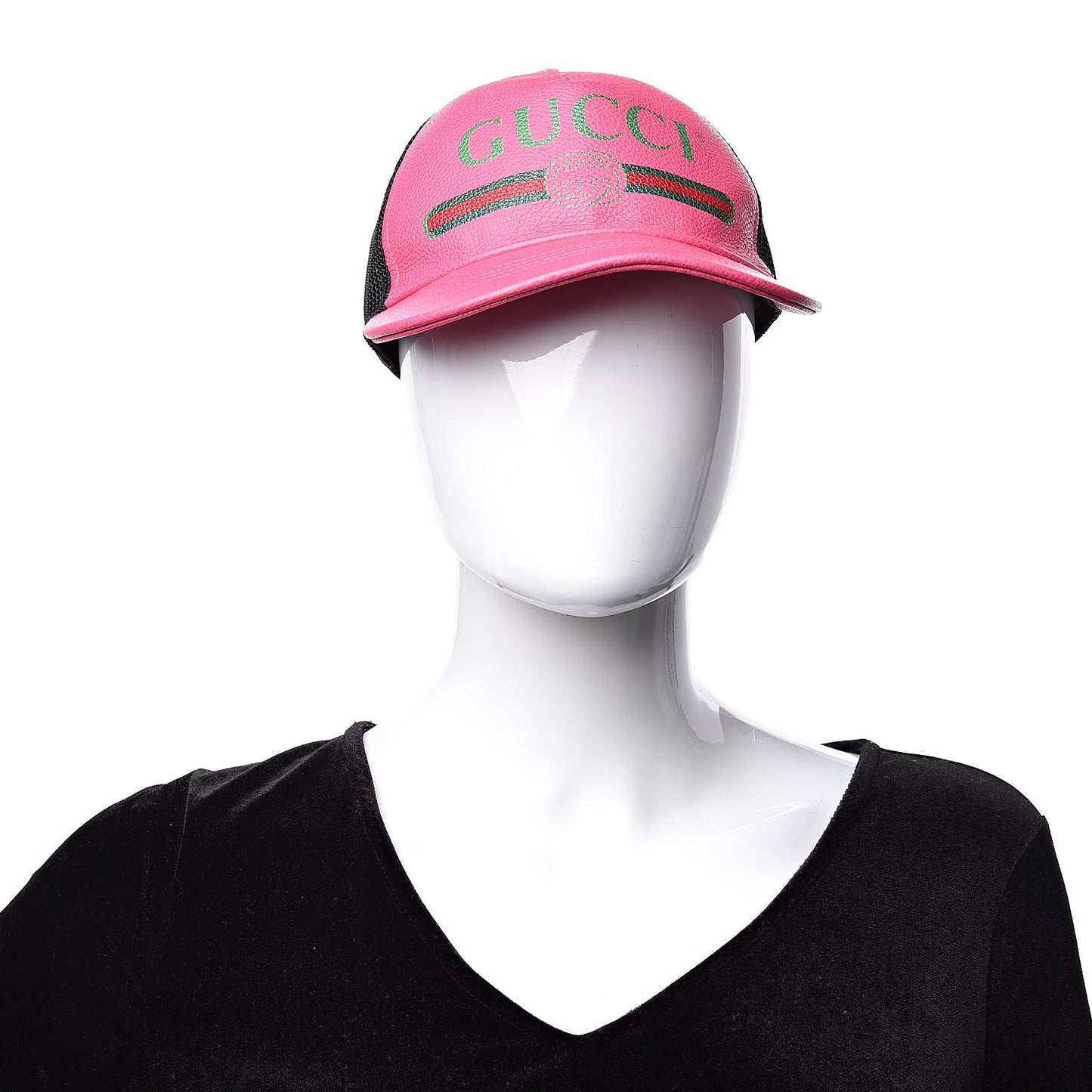 Grained Calfskin Logo Baseball Hat S Box Pink