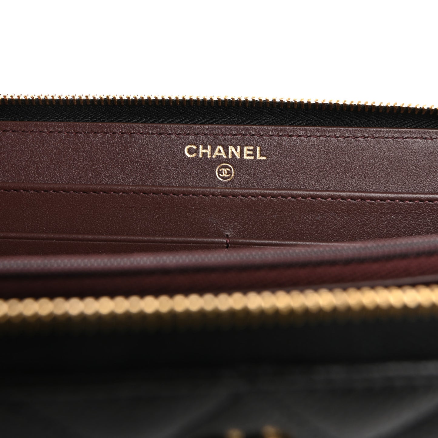 Caviar Quilted Large Gusset Zip Around Wallet Black