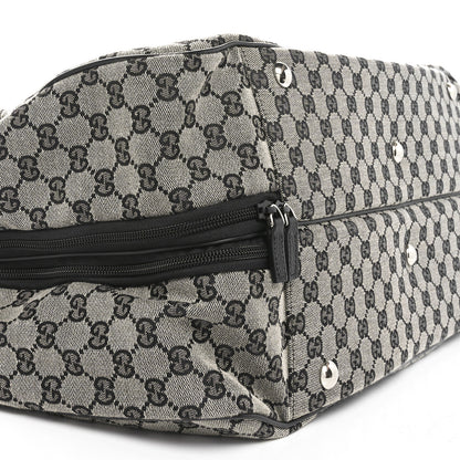 Gucci Monogram Textured Dollar Calfskin Suitcase Luggage Beige Black 9 of 10