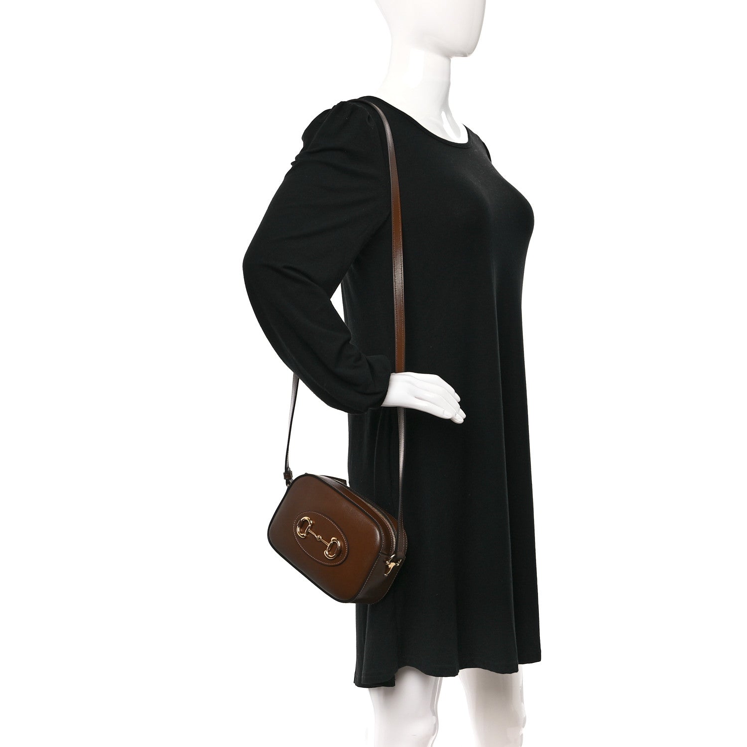 Gucci Azalea Calfskin Mini Horsebit 1955 Camera Shoulder Bag Brown 2 of 9