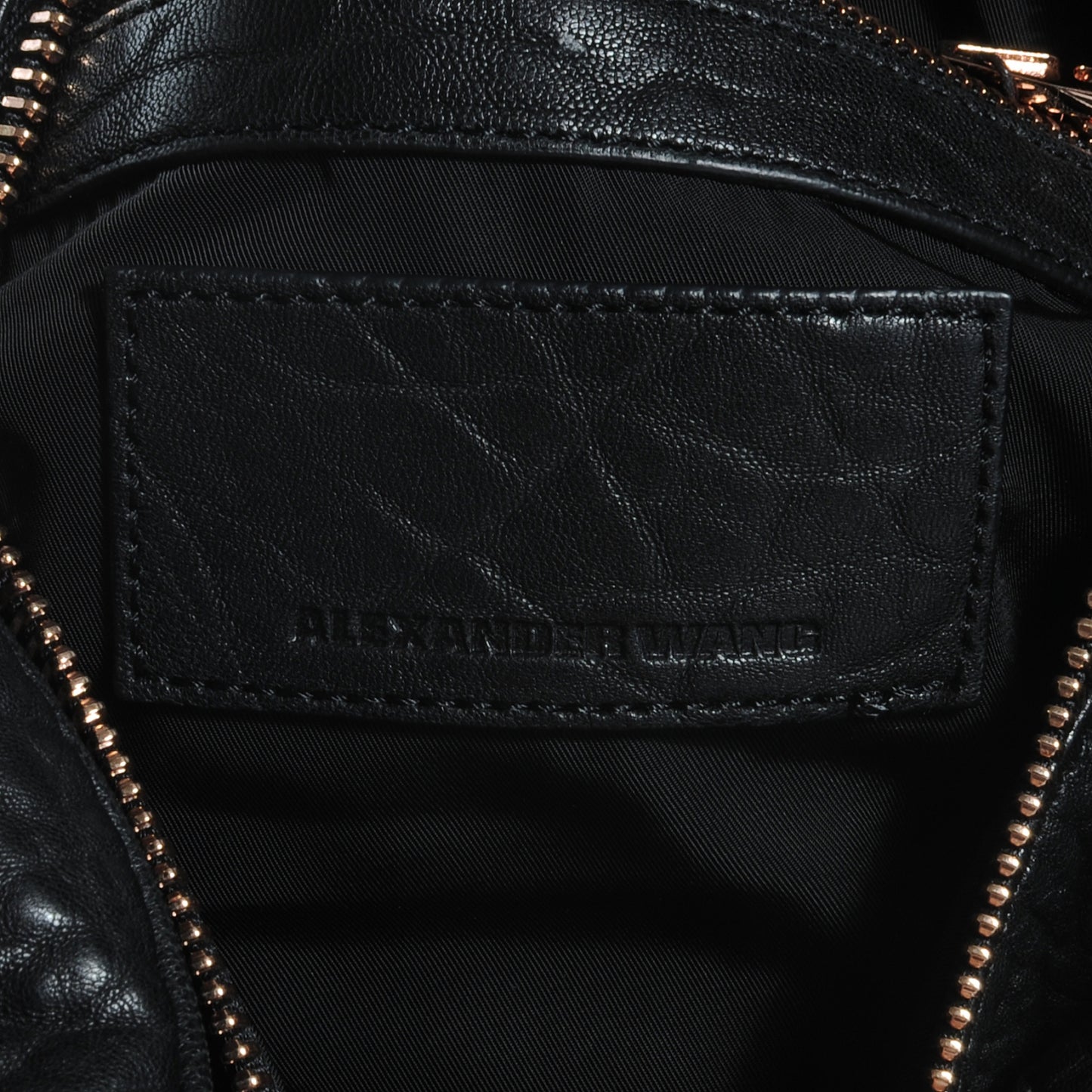Leather Rocco w Rose Gold Hardware Black