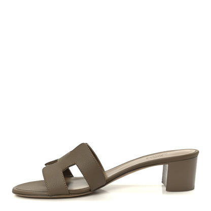 Hermes Epsom Oasis Sandals 38.5 Etoupe 1 of 10