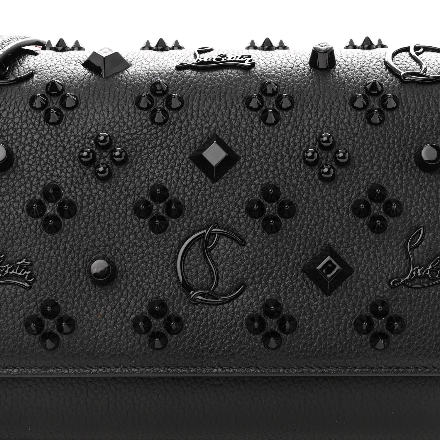 Christian Louboutin Calfskin Spikes Loubinthesky Paloma Clutch Black 7 of 10