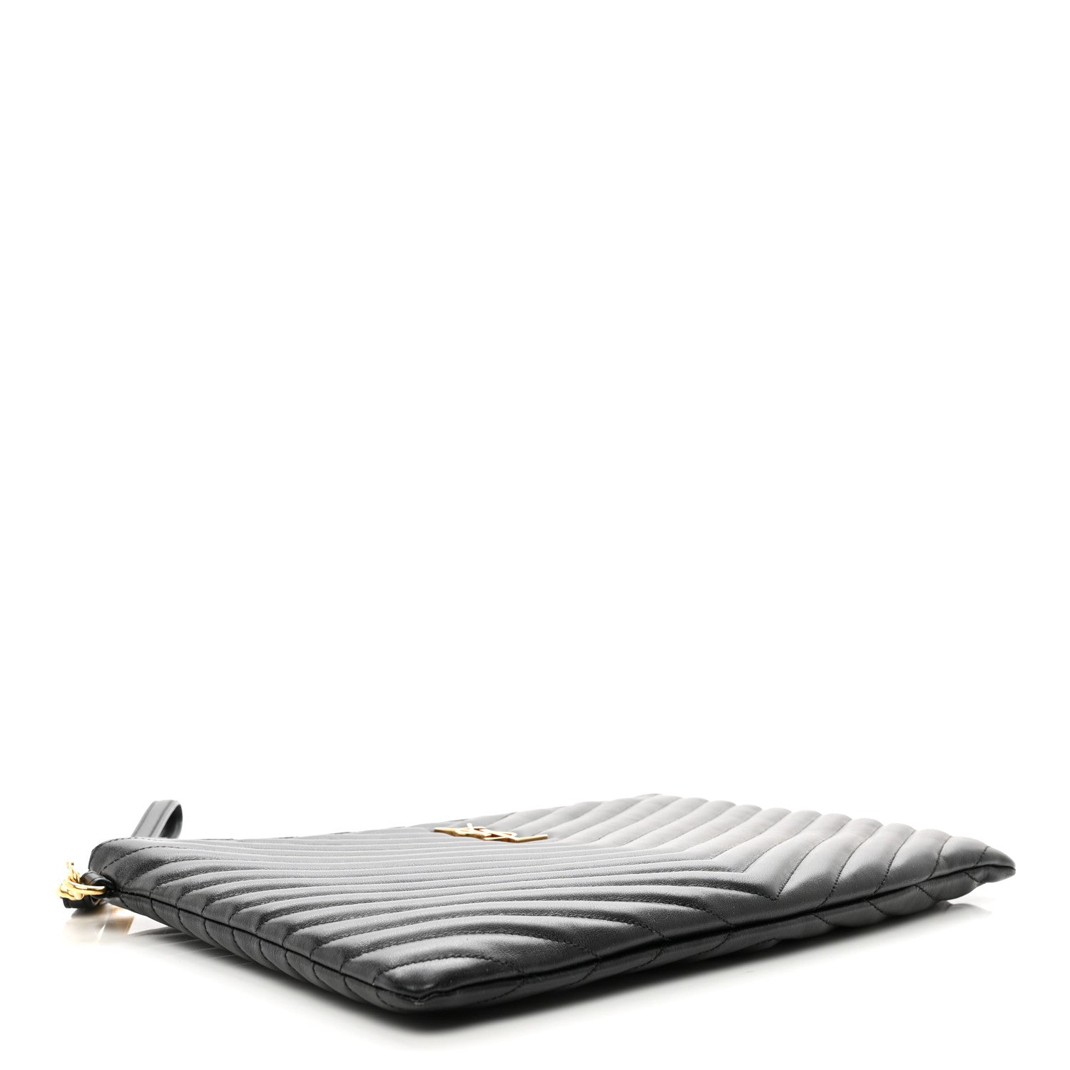 Saint Laurent Calfskin Matelasse Monogram Cassandre Tablet Pouch Black 4 of 6