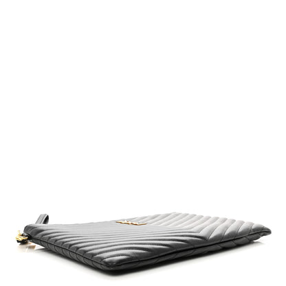 Saint Laurent Calfskin Matelasse Monogram Cassandre Tablet Pouch Black 4 of 6