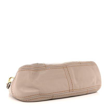 Prada Soft Calfskin Stitched Shoulder Bag  Argilla 4 of 14
