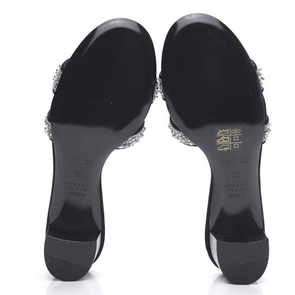 Hermes Suede Goatskin Crystal Oasis Sandals 38 Gris Argente Black 5 of 9