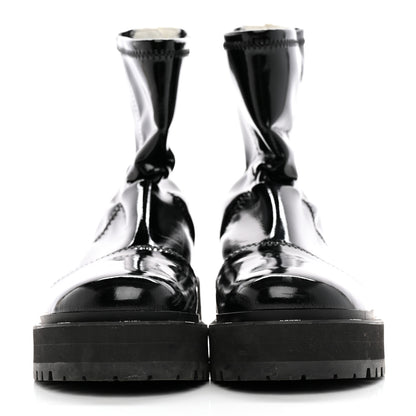 Fendi Patent Neoprene Combat Boots 38.5 Black 2 of 8