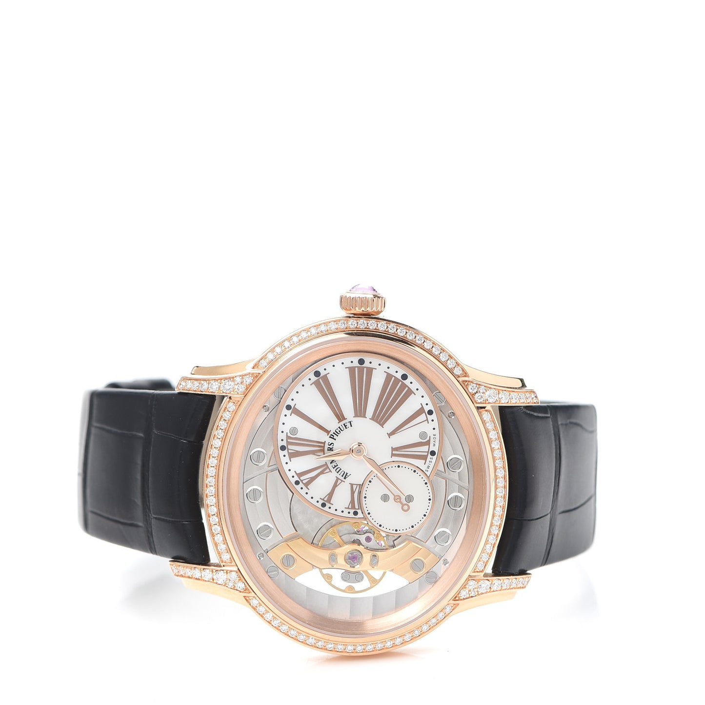 18K Rose Gold Alligator Diamond 39.5mm Millenary Manual Winding Watch 77247OR.ZZ.A812CR.01