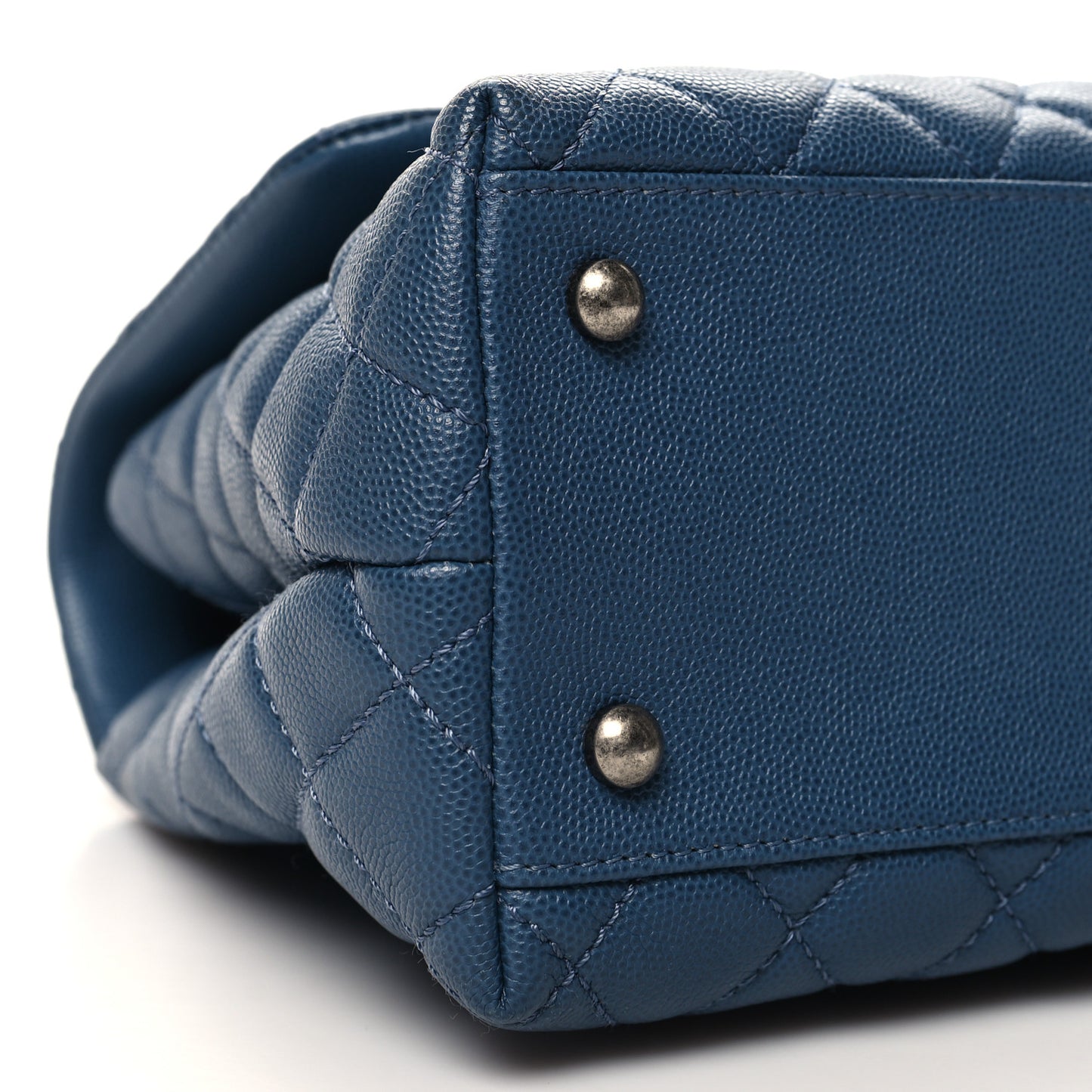 Caviar Quilted Small Coco Handle Flap Blue