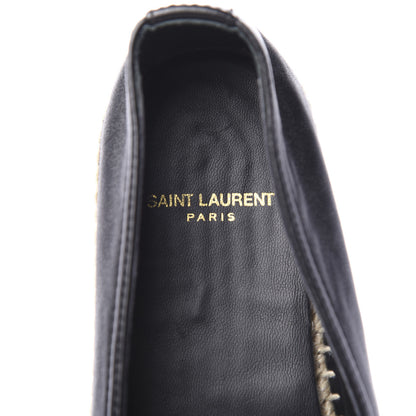 Saint Laurent Lambskin Monogram Espadrilles 37 Black 8 of 9