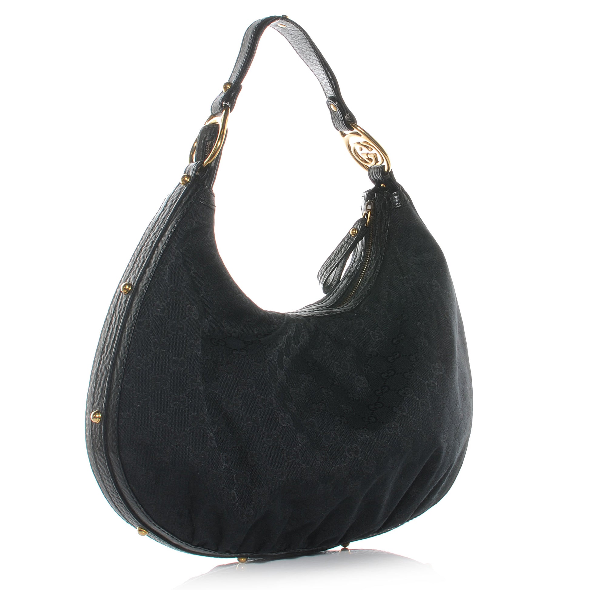 Gucci Monogram Interlocking Medium Hobo Black 3 of 7