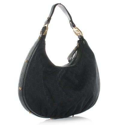 Gucci Monogram Interlocking Medium Hobo Black 3 of 7