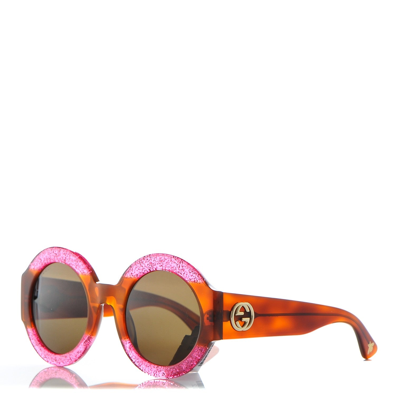Gucci Acetate Round GG0084S Sunglasses Pink 1 of 6