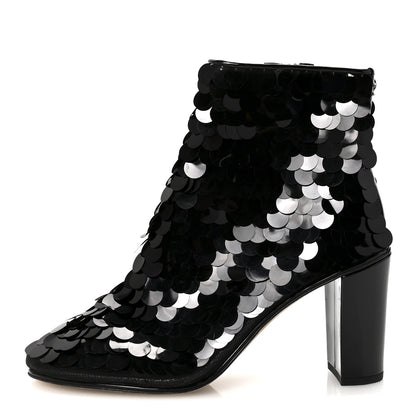 Chanel Sequin Mesh Boots 38.5 Black 1 of 9