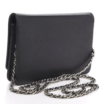 Chanel Caviar Timeless CC Wallet On Chain WOC Black 3 of 13